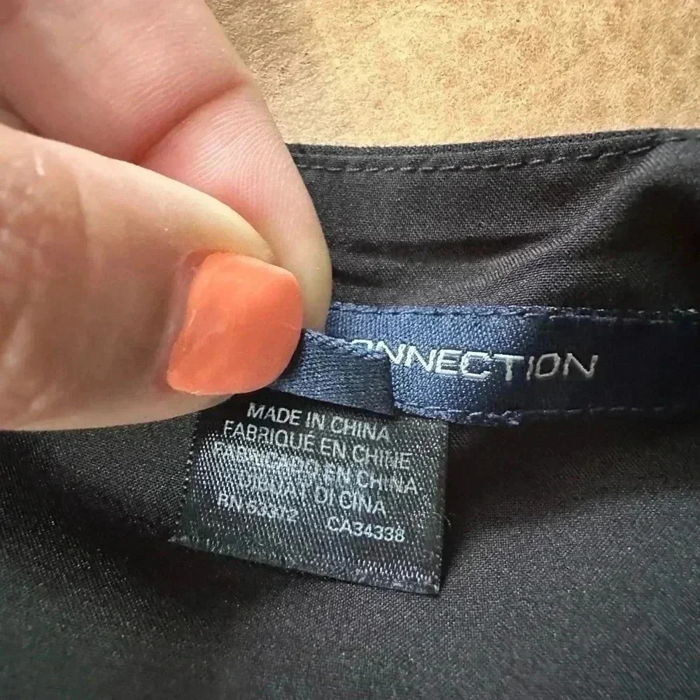 French Connection Womens Black Square-Neck Tapered Leg Crop Jumpsuit Size 4 - Picture 10 of 13